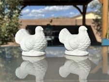 White Ceramic Turkey Salt and Pepper Shakers Set Thanksgiving Farmhouse Decor picture