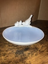 Gerold Porzellan Bavaria Trinket Dish White Birds Porcelain 5.25x4.5 W. Germany picture