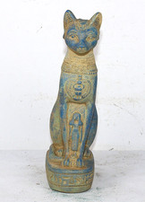 HANDMADE ANCIENT EGYPTIAN Cat Bast Bastet Unique Pharaonic Statue (BA) picture
