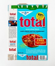 Vintage 1970s General Mills Total Cereal Box Food Package Advertising TV Prop picture