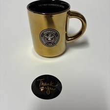 🌟Starbucks The First Starbucks Store Seattle Mini Cup 4 oz 118ml Gold Tone 3