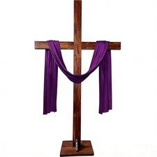yasuwekik 76 Inch Extra Large Wood Stand Religious Cross for Yard Wooden Chur... picture