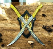 Legolas Twin Swords W Mounting Plaque LOTR Narsil Anduril Gaming Decor Gift Him picture