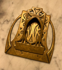 Art Nouveau Letter Holder Paper Memo Clip Antique Brass Marked Barye Bronze RARE picture