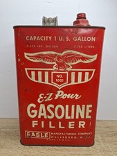 Vtg Eagle Metal Gas Can E-Z Pour 1001 One Gallon Automotive Collectible picture
