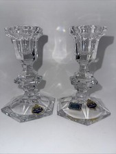 Vtg Beyer Bleikristall Lead Crystal Candle Holders Set Of 2 W. Germany 5.25”H picture