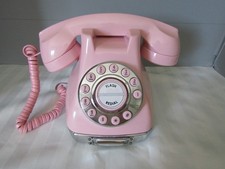 Vintage Pink Metro Phone push button flash redial landline note drawer picture