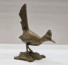 Vintage Mid Century Brass Roadrunner Large Roadrunner Bird Figure Southwest picture