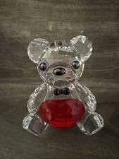 Collectable Lead-Free 2.5” Crystal Bear with Ruby Red Heart picture