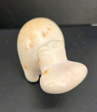 Mini Hand Carved Soapstone Cartoony Hippopotamus Figurine Paperweight 3 Inches picture