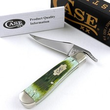 Case XX Knives RussLock Barnboard Jig Lime Green Bone Steel Pocketknife 61043 picture