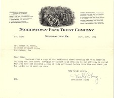 1931 Norristown-Penn Trust Co. bank letter re: mortgage. picture