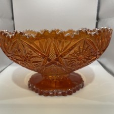 Imperial Glass Marigold Carnival Glass Bowl 8” picture