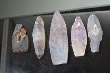 5 Stone/Obsidian Projectile Preforms picture