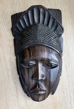 Vintage African Hand Carved Ironwood Female Mask Tribal Art Heavy 11” - Stunning picture