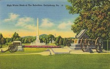 Gettysburg PA High Water Mark of Rebellion Monument Postcard 1947 picture