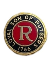Vintage Loyal Sons of Rutgers University Enameled Metal Pinback Button picture