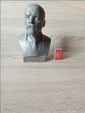 Rare vintage collectible antique bust of Lenin made of metal alloy, 1975, USSR picture