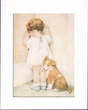 8X10 Matted Print Picture Children Art, Bessie Pease Gutmann: In Disgrace 1935 picture