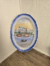 Large Greek Kerameikos Platter Hand Painted Signed Pegasus Kos Vintage picture