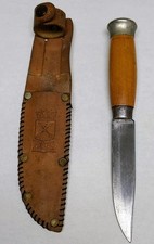 Vintage Mora Sweden Wood Handle Fixed 4 1/4