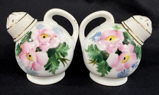 Occupied in Japan Ceramic Salt & Pepper Shakers Hand Painted Floral Pattern picture