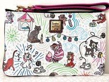 NWOT DISNEY Sketch CATS Dooney & Bourke 6” x 9” Wristlet Disney Parks Exclusive picture