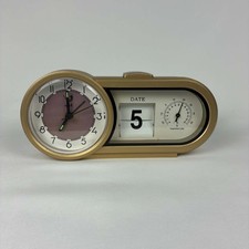 Vintage 1980s JAZ Alarm Clock with Perpetual Calendar & Thermometer picture