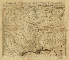 Guillaume de l'Isle Louisiana Mississippi Map 1718 Vintage Wall Art Reprint picture