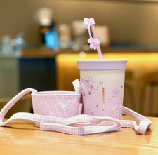 New 2024 China Starbucks Spring Pink Sakura 12oz SS Straw Cup With Cup Sleeve picture