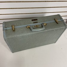 Vintage Samsonite Hawaiian Blue Tweed Luggage Style 4221 No Key - HLBN picture