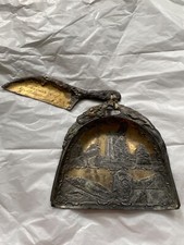 VINTAGE SILENT BUTLER ORNATE SILVERPLATE YELLOWSTONE RAISED PICTURES DESIGN RARE picture