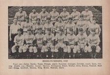 1945 Brooklyn Dodgers Baseball Team Photo Print 1940s 5x7