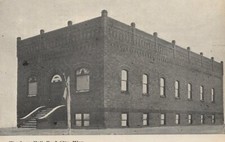 Rush City, Minnesota - Woodman Hall - posted litho picture