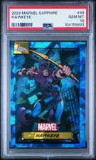 2024 Topps Chrome Marvel Hawkeye Sapphire Edition #49 PSA 10 POP 1 Avengers MCU picture