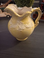 Vintage Arner's Large Pitcher, Irridescent Yellow, House of Shalom, 10 1/2