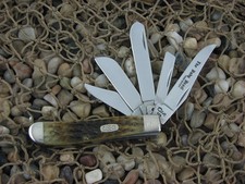 Case Cutlery 1997 Green Bone Mini Trapper with TruSharp steel 6507 picture