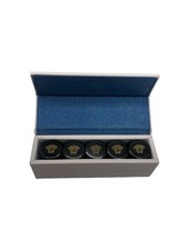 Versace Medusa Head Black Gold Dice Set with Case Designer Collectible Rare picture