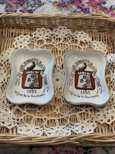 2 Longchamp LA TOUR D'ARGENT Souvenir France 1582 AshTray Trinket Dish Porcelain picture