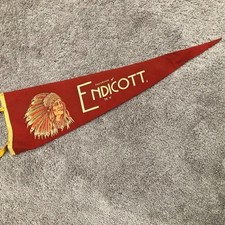 1950s Antique Endicott NY Pennant Flag 27