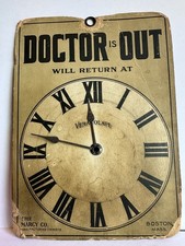 1910 Vintage Doctor Is In-Out Office Cardboard Sign Medical Pharmacy Advertising picture