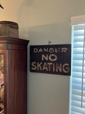 1940's 50's VINTAGE WOODEN DANGER