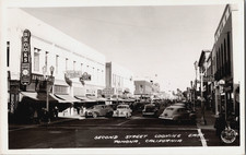 RPPC 40's Pomona CA 2nd St Cars Shops Signs  Brooks Pee Gees Bowens Piersol's picture