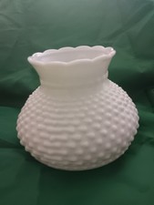 VINTAGE Country/Farmhouse HURRICANE HOBNAIL MILK GLASS LAMP SHADE Nice Size VGC picture