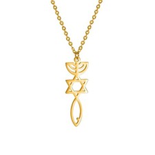 VASSAGO Messianic Seal Necklace Jesus Fish Ichthys Pendant Jewish David of St... picture