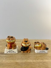 Vtg Enesco Garfield the Cat Ceramic Stand Halloween, To Dad, Eat & Sleep Lot  picture