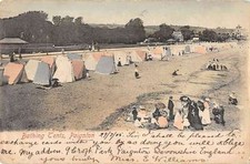 Paignton Devon England bathing tents bathers on beach antique pc Z16197 picture