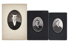 1910s Handsome Stylish Young Men Cabinet Card, Lot x 3 Antique Photo – PH25 picture