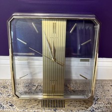 Vintage Marcel 1980s Hour Strike Quartz Clock Gold Tone Taiwan Tested  picture