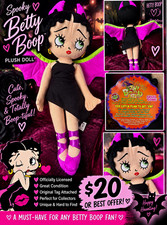 Kellytoy Betty Boop Spooky Halloween Bat Wings Licensed Plush Doll 2013 picture